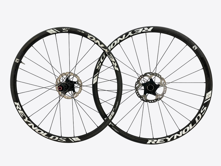 Two Reynolds bicycle wheels on a white background