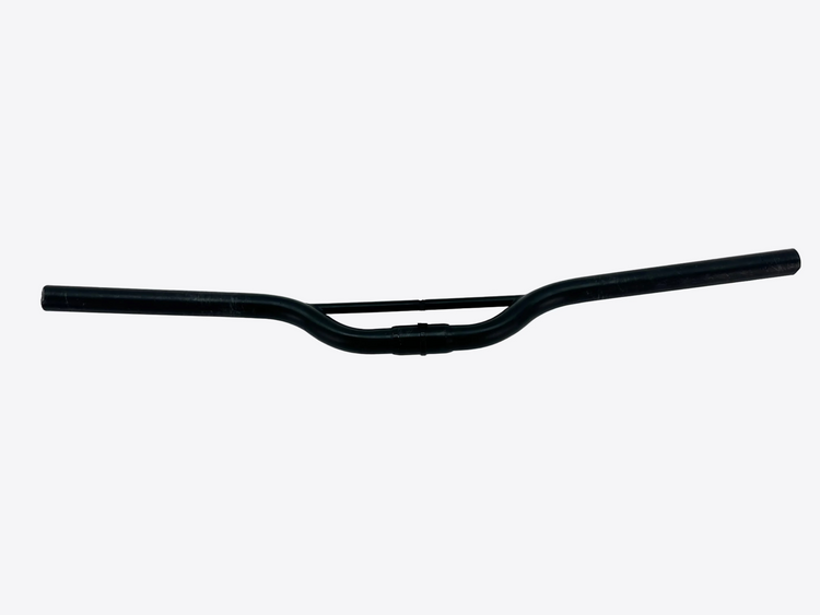 Black bicycle handlebar on a white background