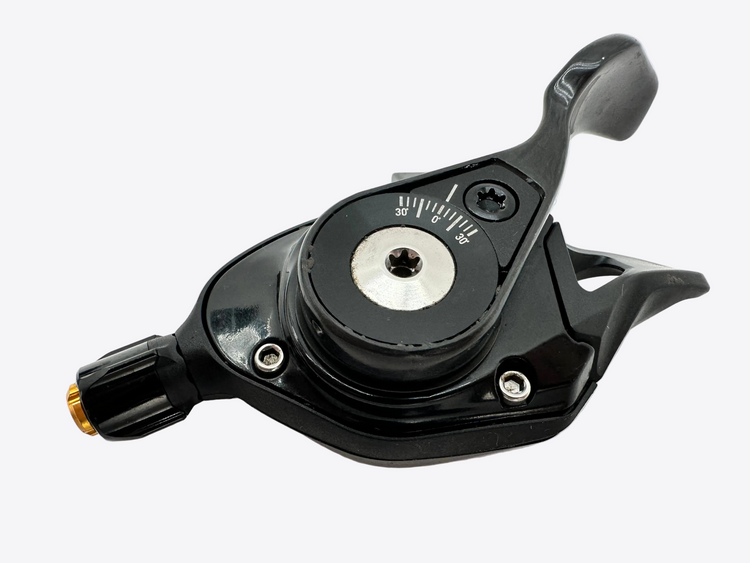 Black shifter component on a white background
