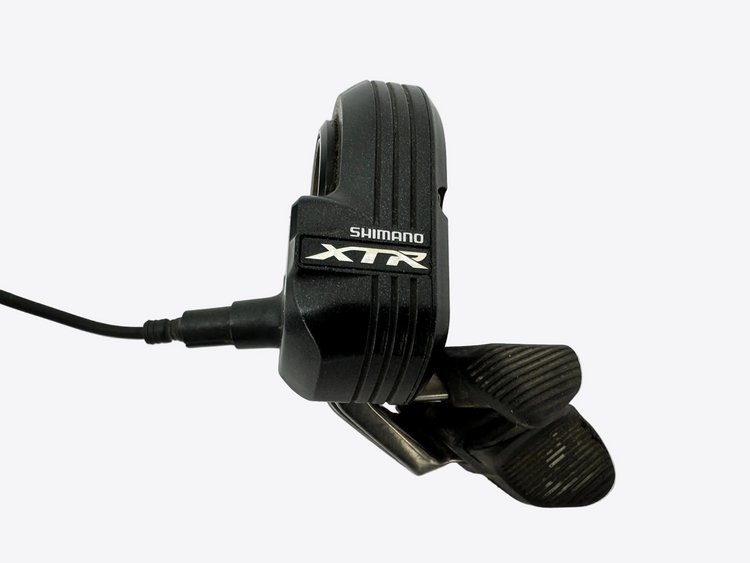 Shimano XTR bike shift lever on a white background