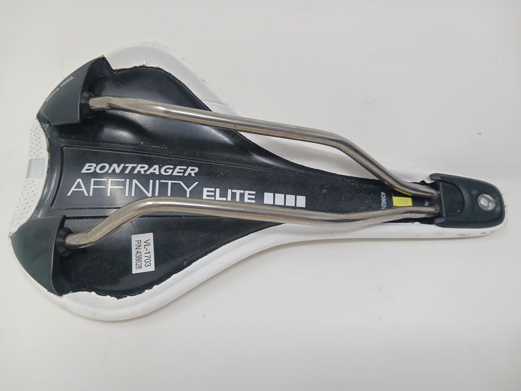 Bontrager Affinity Elite Saddle (155mm, Hollow Titanium Rails, White)