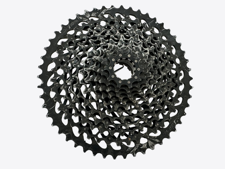 Bicycle gear cassette on a white background