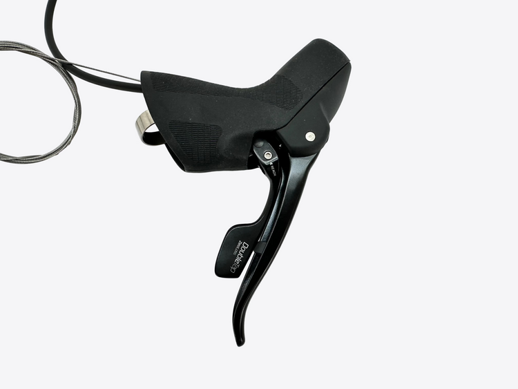 Black bicycle shifter on a white background