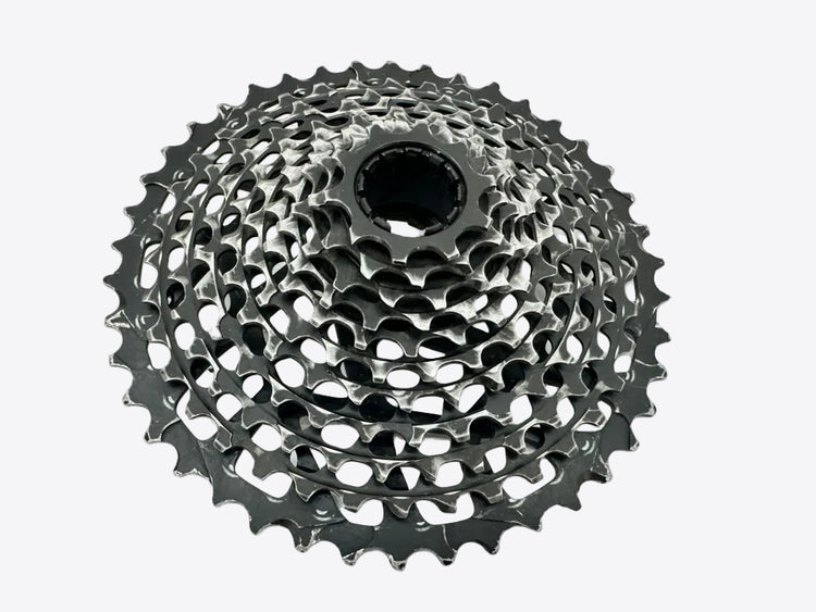 Bicycle gear cassette on a white background