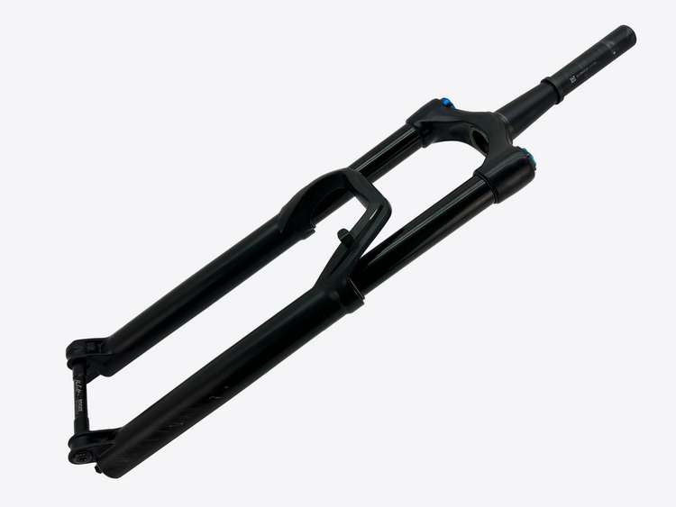 Black bicycle fork on a white background