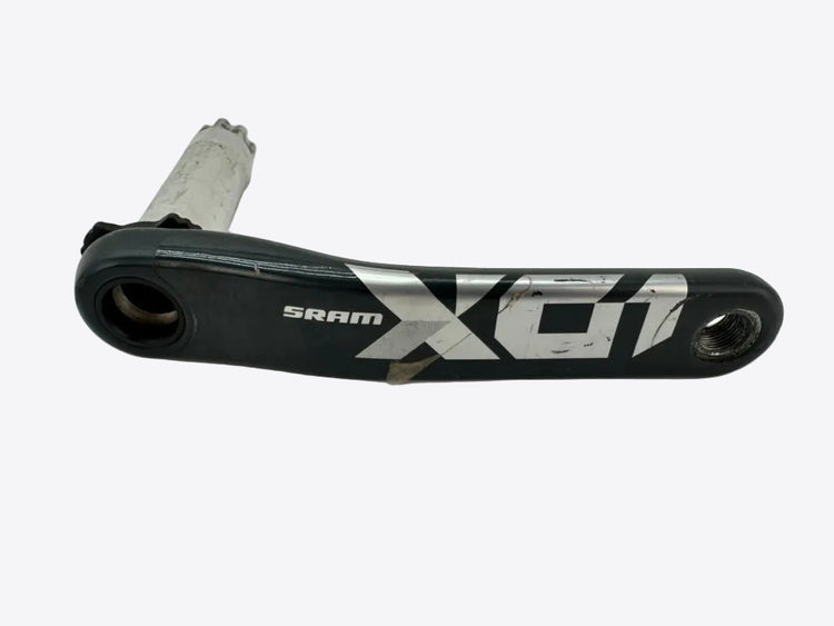 Bicycle crankset with 'SRAM X01' branding on a white background