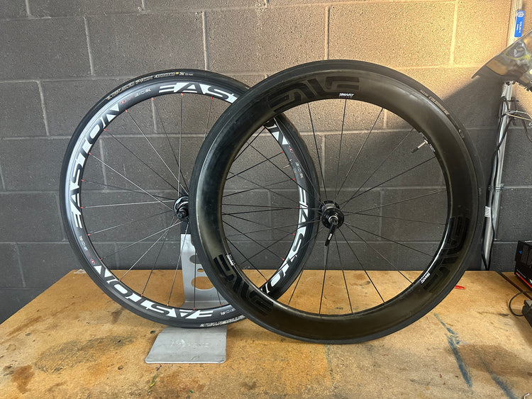 Mismatched Carbon Aero Wheelset Enve Easton QR Rim Brake