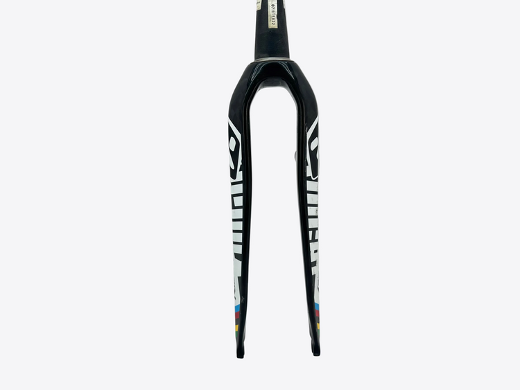 Black bicycle fork on a white background