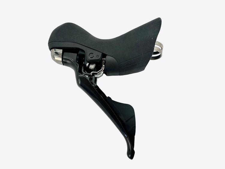 Black bicycle shift lever on a white background