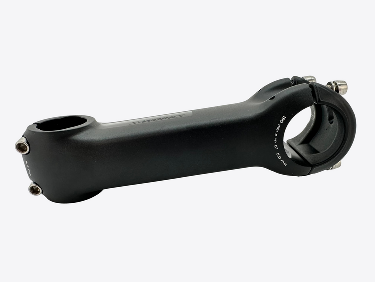 Black bicycle stem on a white background