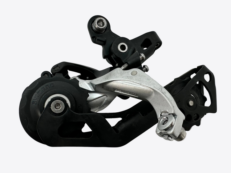 Bicycle gear mechanism on a white background