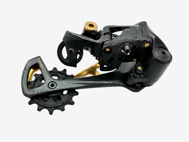 Bicycle gear mechanism on a white background