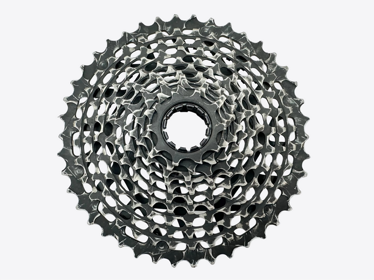 Bicycle gear cassette on a white background