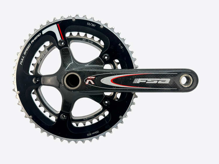 Bicycle crankset with FSA logo on a white background