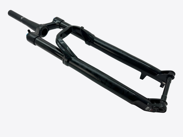 Black bicycle fork on a white background