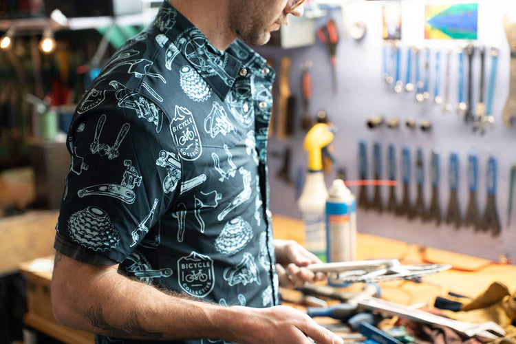 SLC Bicycle Collective Mens Button Up Mechanic Shirt