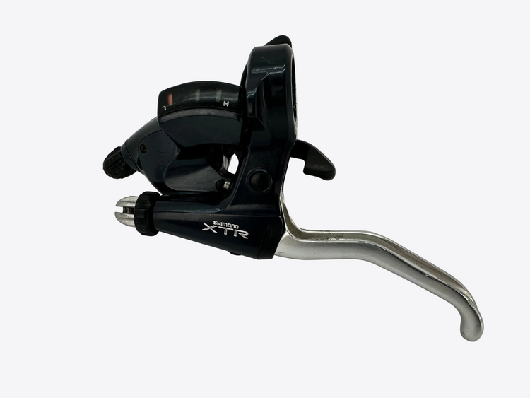 Bicycle brake lever with 'XTR' branding on a white background