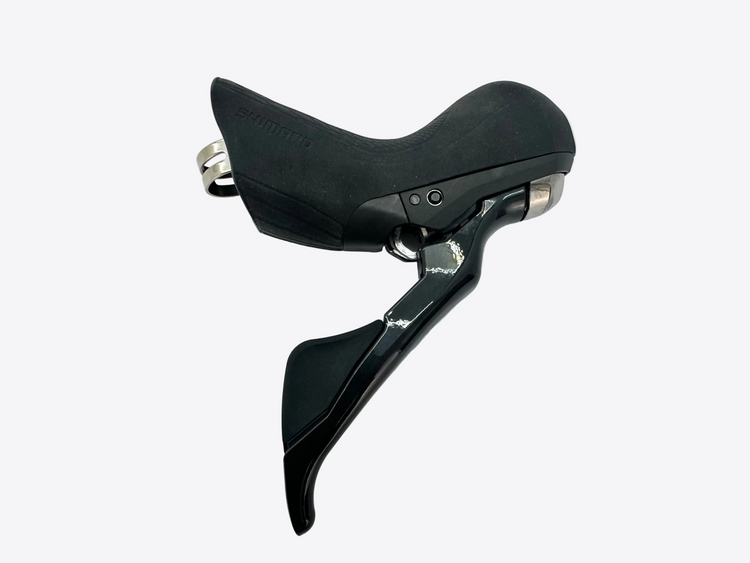 Black bicycle shift lever on a white background