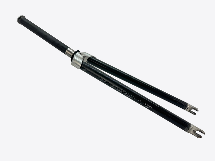 black bicycle forks on a white background