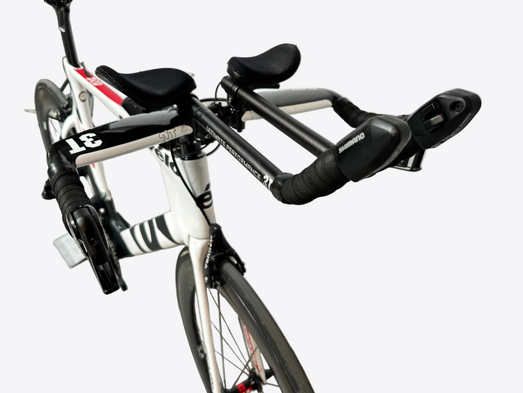 Bicycle with a black bike rack on a blurred background