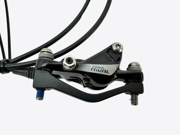 Bicycle brake mechanism with 'SRAM Rival' branding on a white background