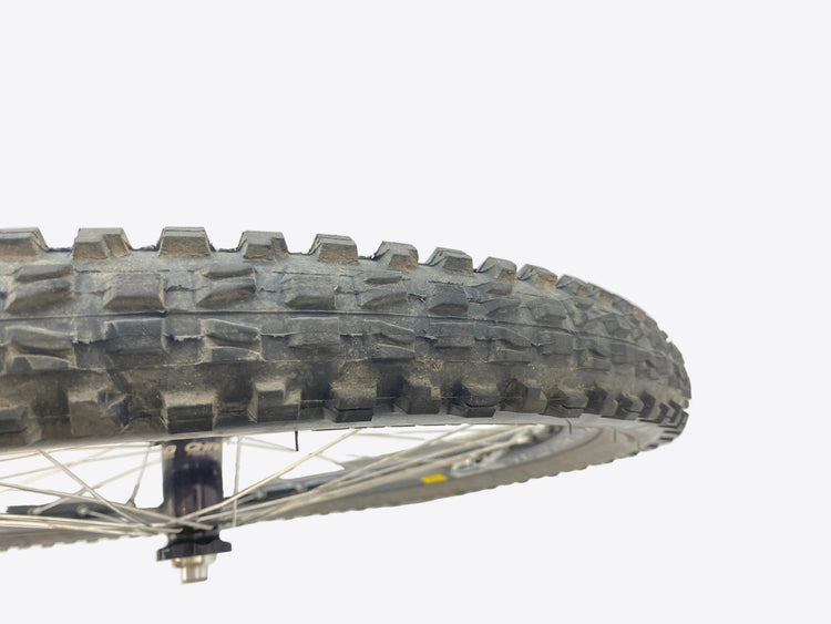 close up of the tire tread