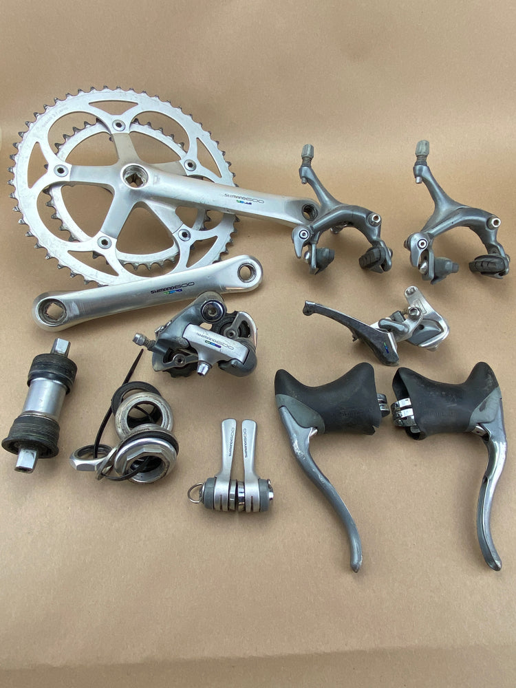 Shimano 600 FC-6400 Tri Color Groupset Downtube Shifter