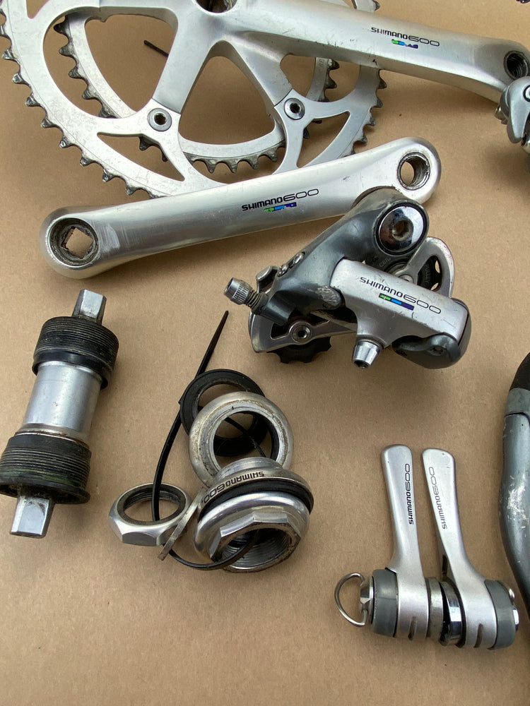 Shimano 600 FC-6400 Tri Color Groupset Downtube Shifter