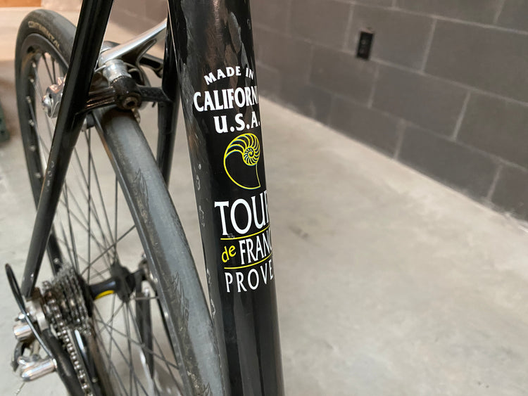 close up of the seat tube decals