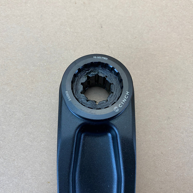 close up of the chainring interface