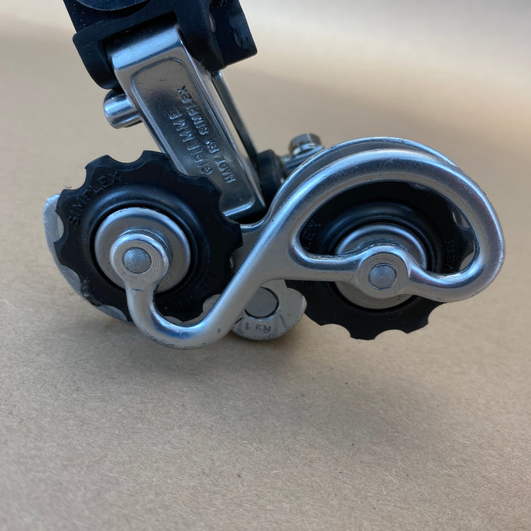 close up of the derailleur cage and pulleys