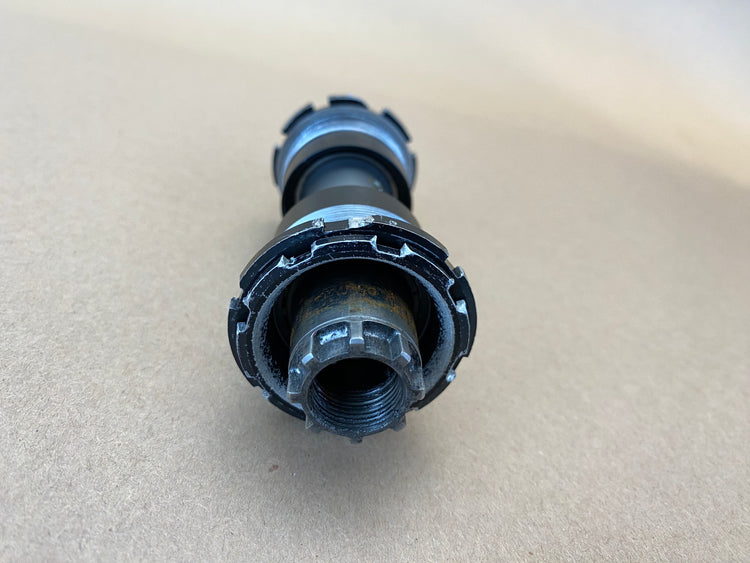 close up of the left bottom bracket end