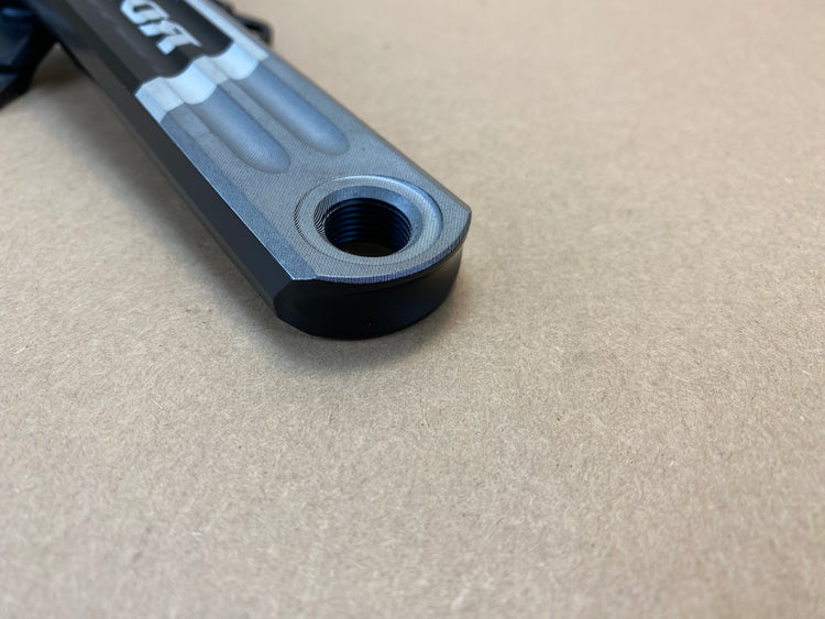 close up of crank arm end