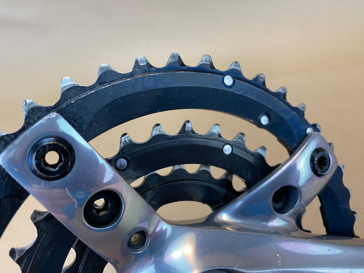close up of the chainrings