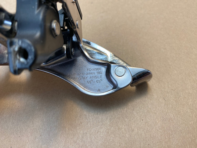 close up of front derailleur model number
