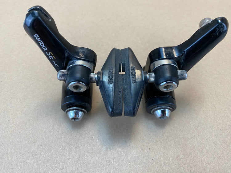 close up of the brake pads