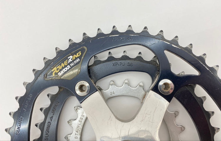 close up of the chainrings