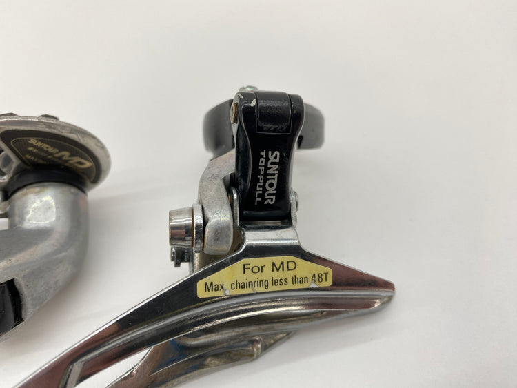 close up of the front derailleur