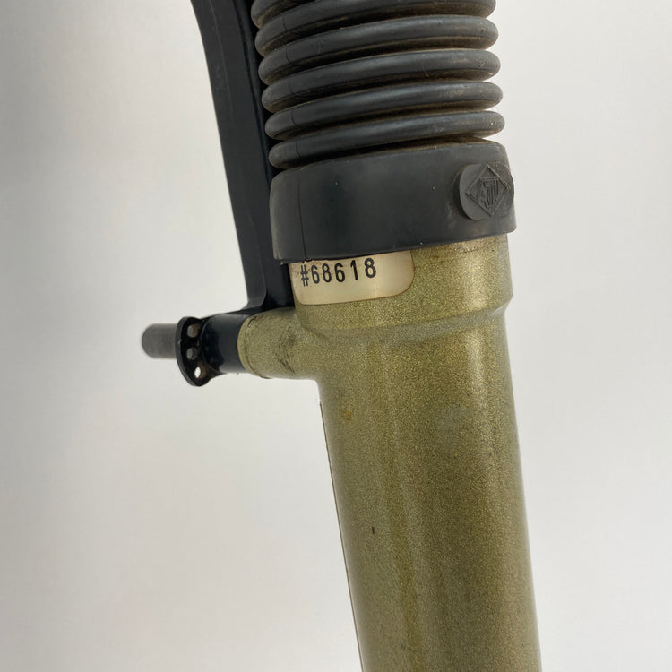 close up of one fork leg