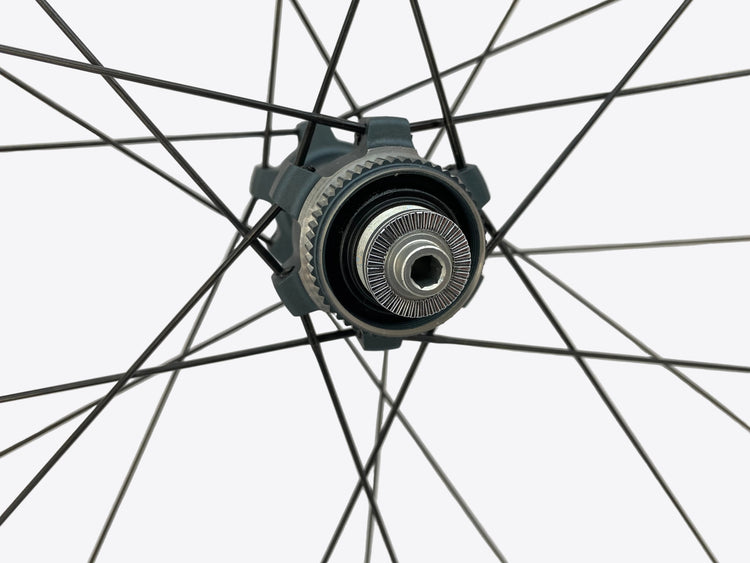close up of the rotor mount and axle end