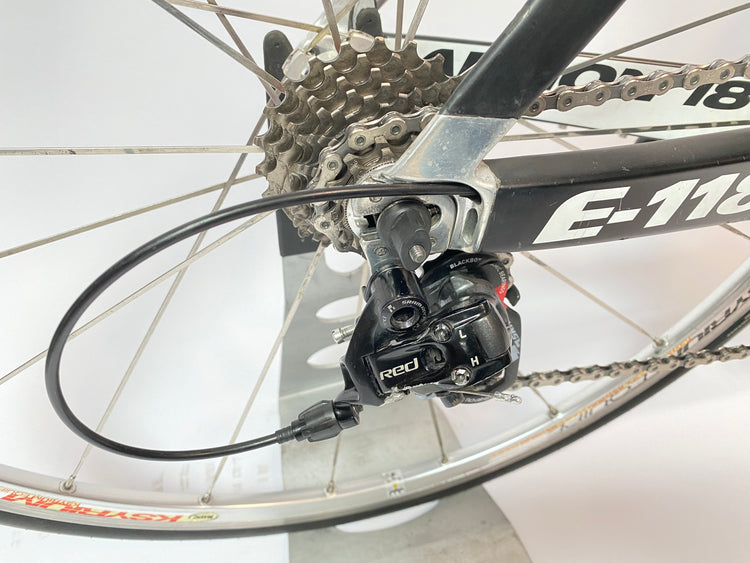 close up of the rear derailleur