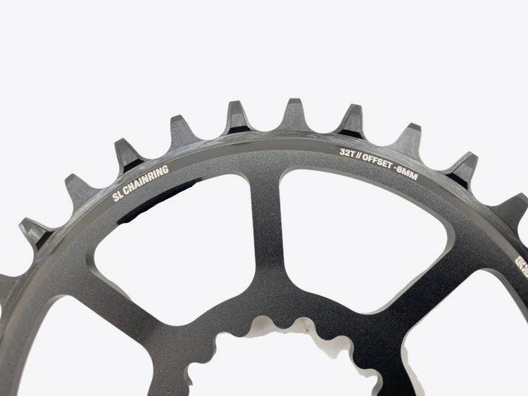 close up of the chainring
