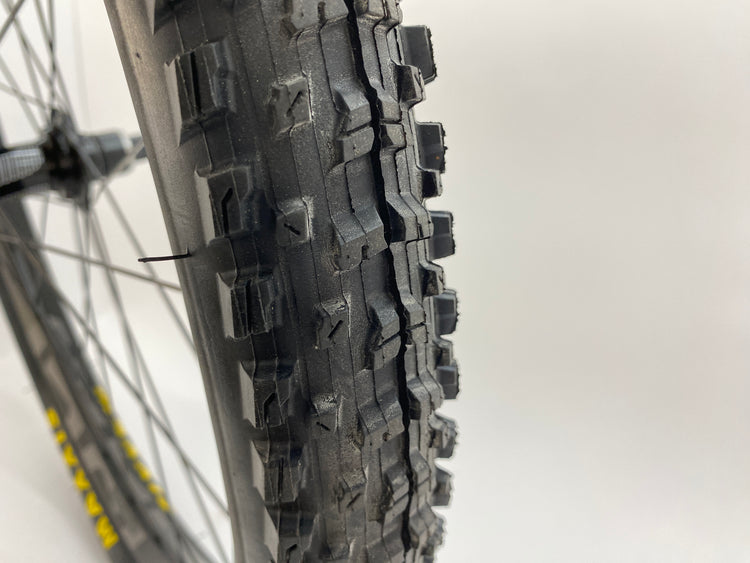 close up of the tire tread