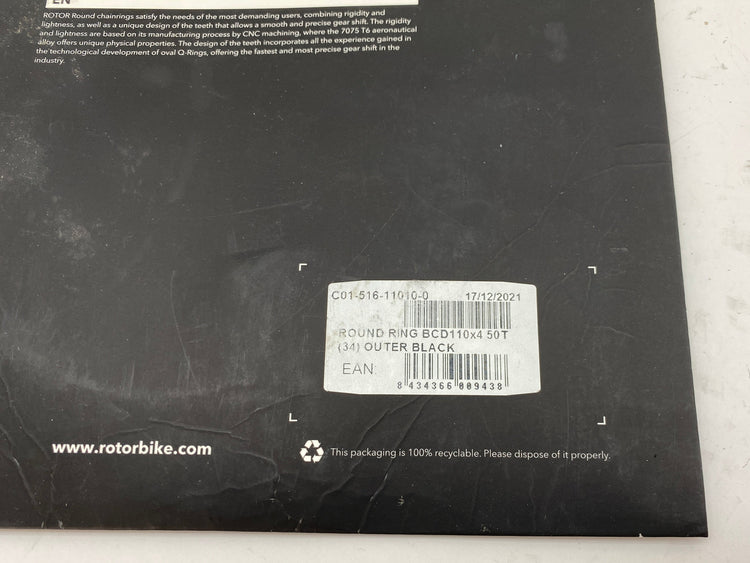 close up of the package label