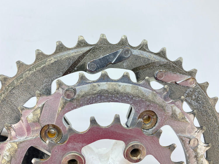 close up of chainring teeth