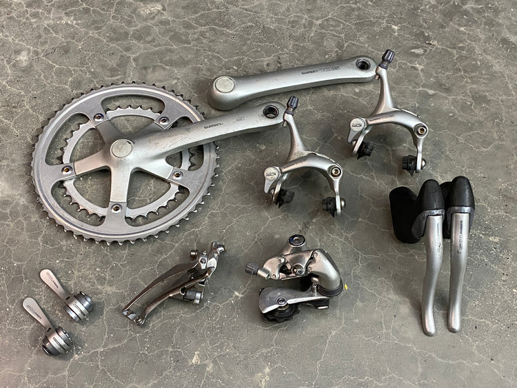 Shimano 105 2x7 Downtube Groupset Aero Levers Braze On