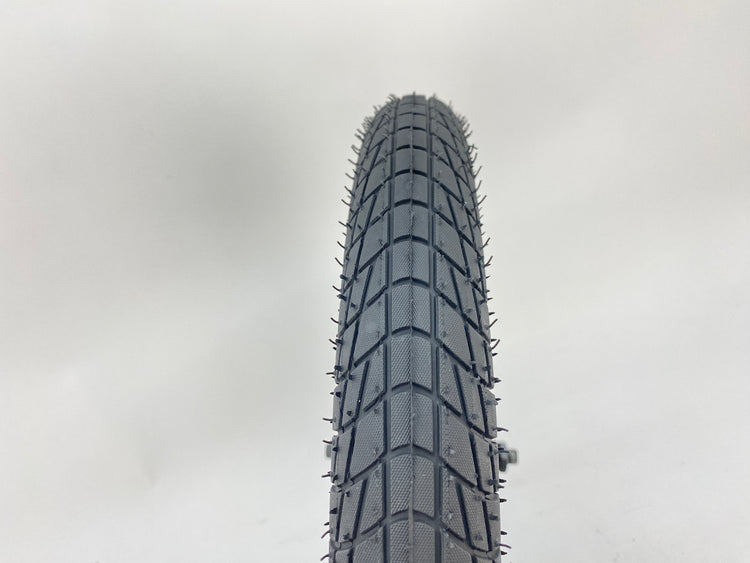 close up of the tire tread