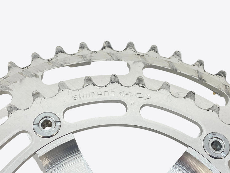 close up of the inner chainring