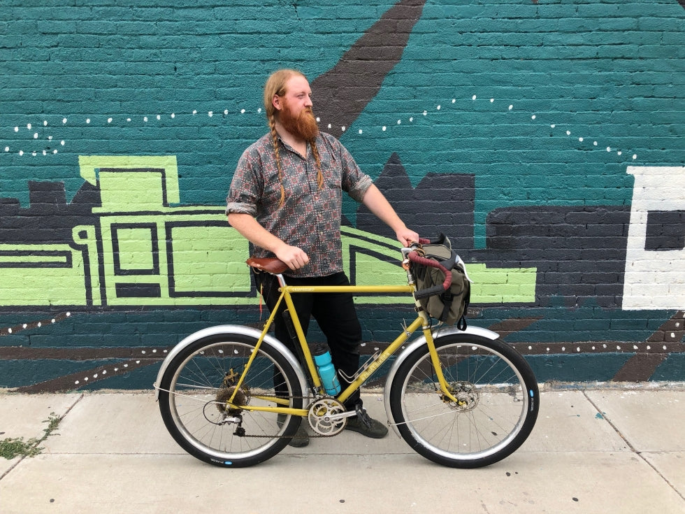 Ikaika Cox with one of his many bicycles.