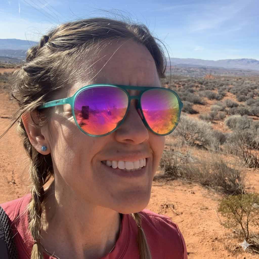 Board Member Jen Demke outside in the southern Utah desert.